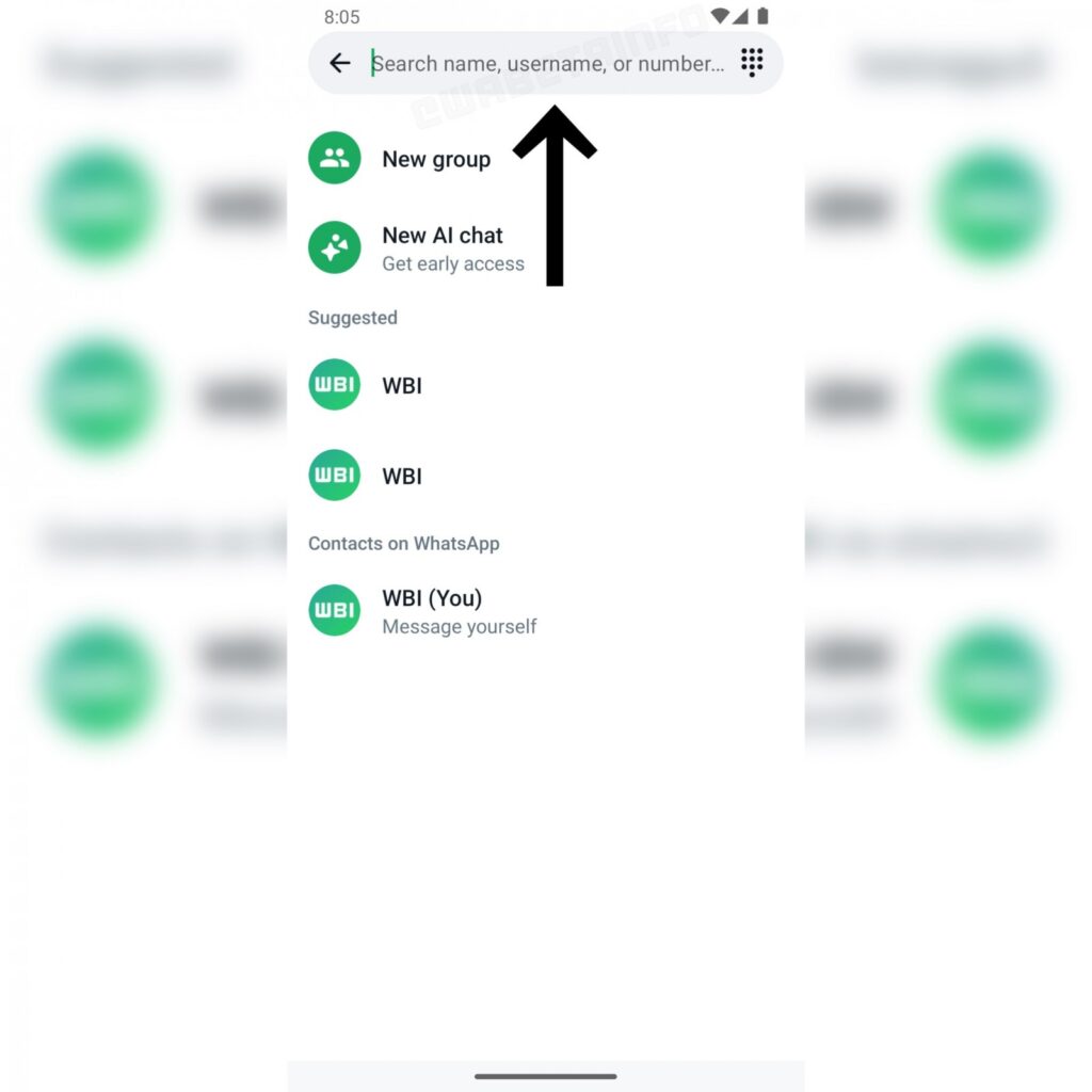 WhatsApp&#8217;a kullanıcı adıyla arama özelliği geliyor, ilk görüntüler ortaya çıktı 1.Resim