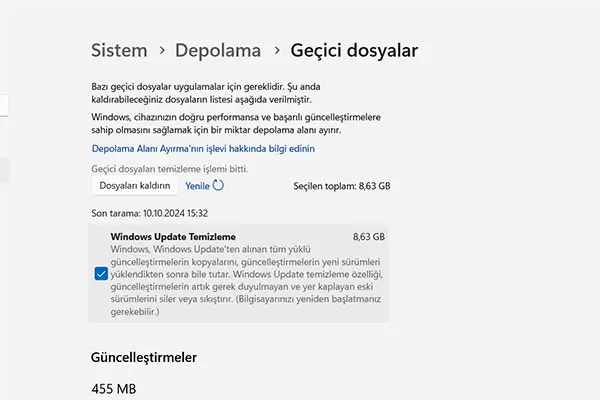 Windows 11 24H2 güncellemesinde yeni sorun: Güncelleme kopyası silinmiyor 1.Resim