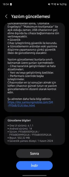 Samsung, Kasım 2024 güncellemesini yayınlamaya başladı 1.Resim